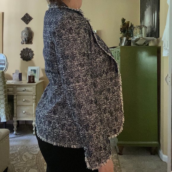 NWOT Talbots Blue/White Tweed Blazer 6P - Picture 3 of 9